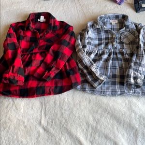 -Long sleeve plaid blouses